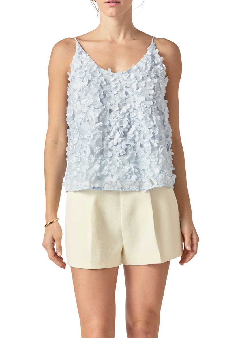 3D Floral Camisole, Main, color, POWDER BLUE