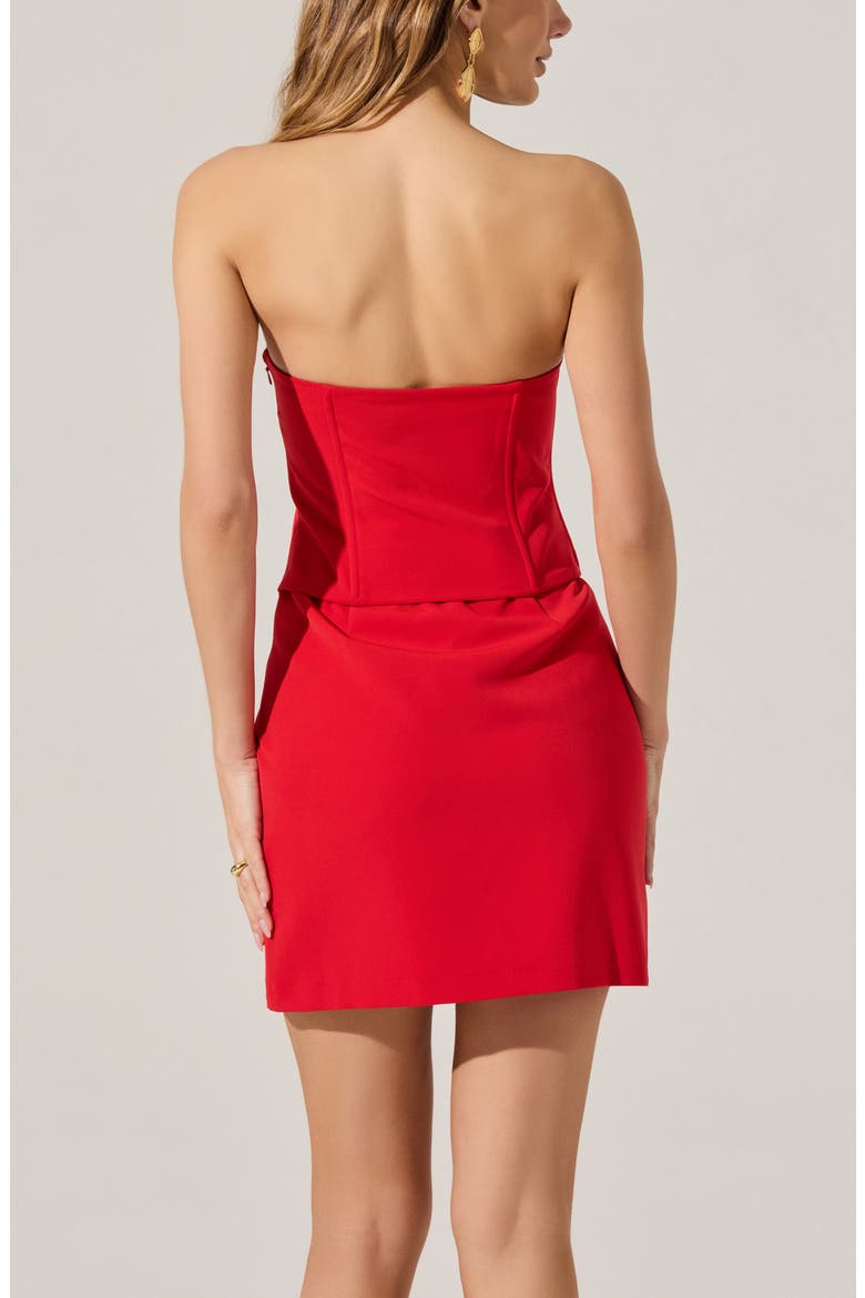 Bow Detail Strapless Sheath Dress, Alternate, color, RED