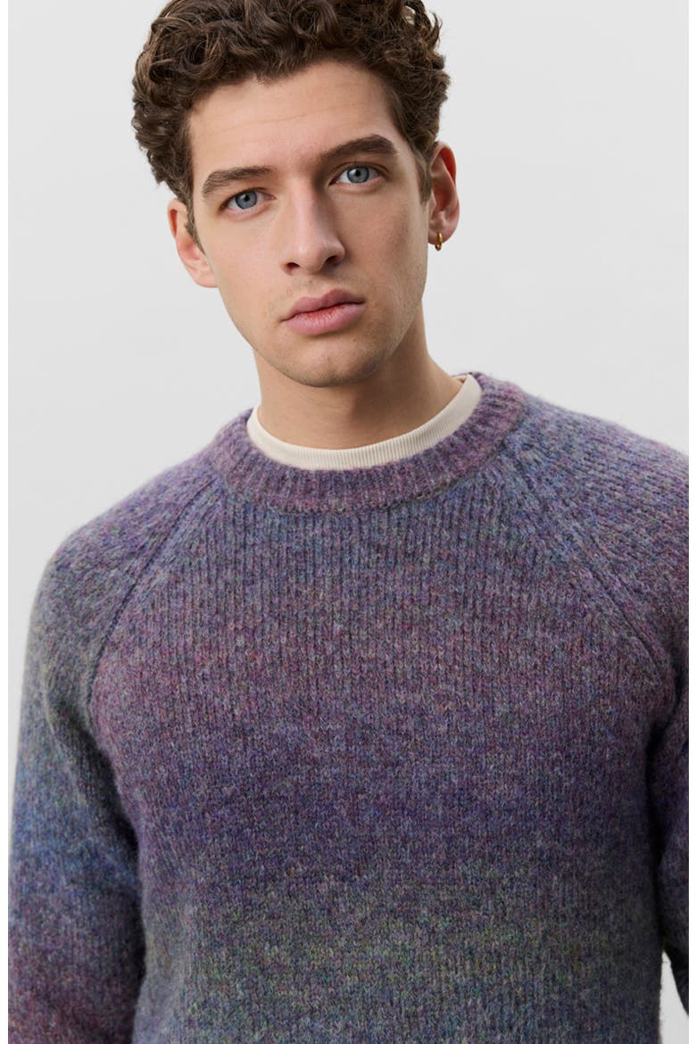 Gradient Crewneck Sweater, Alternate, color, SPICED PLUM PURPLE