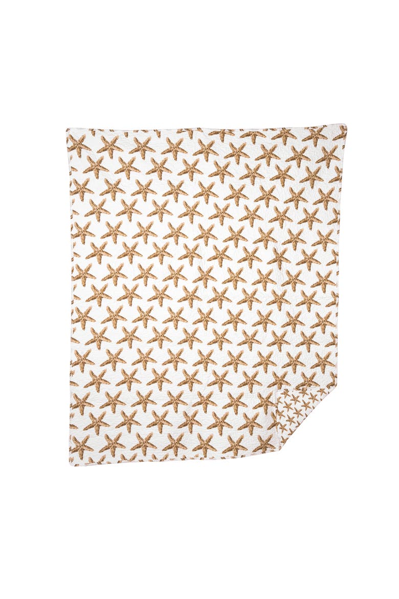 Sand Bridge Stars Accent Throw Blanket, Main, color, Off-White