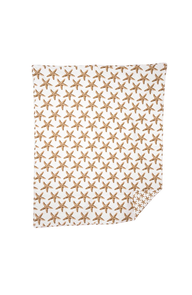 C&F Home Sand Bridge Stars Accent Throw Blanket, Main, color, Off-White
