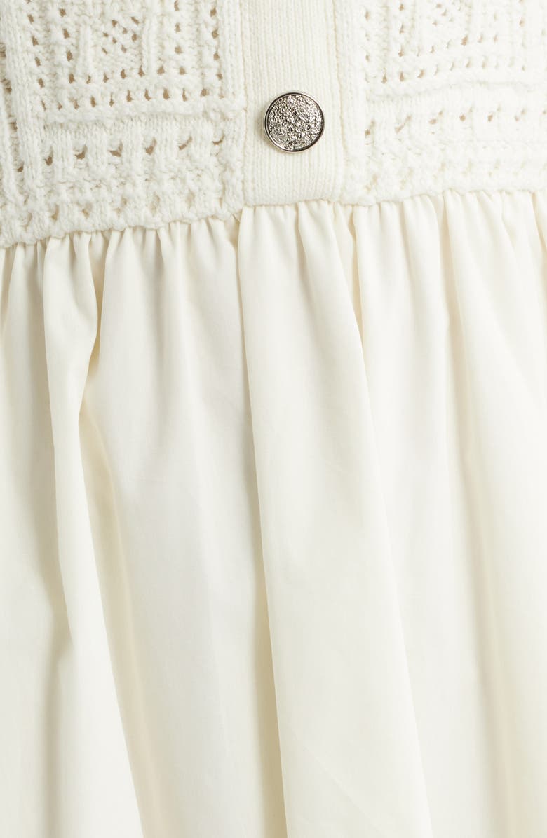 ZOE AND CLAIRE Mixed Media Pointelle Stitch Dress, Alternate, color, Ivory