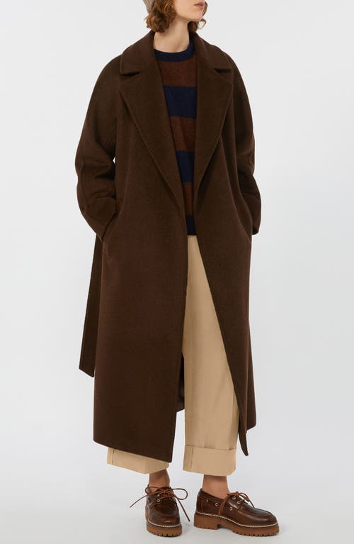 Weekend Max Mara Abrigo Largo De Lana Y Alpaca In Gold