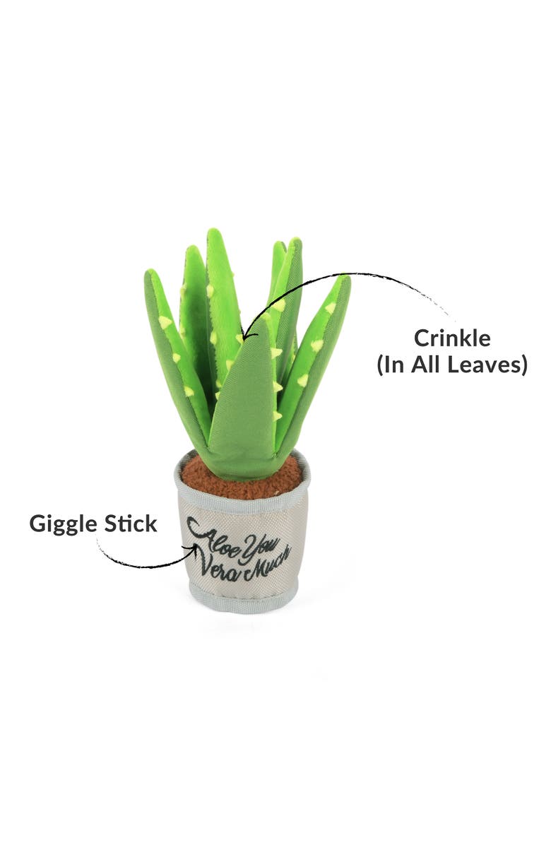 P.L.A.Y. Blooming Buddies Aloeve You Plant, Plush Dog Toy, Crinkle Leaves, Alternate, color, Multicolored