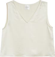 LESET Barb Sleeveless Crop Satin Top