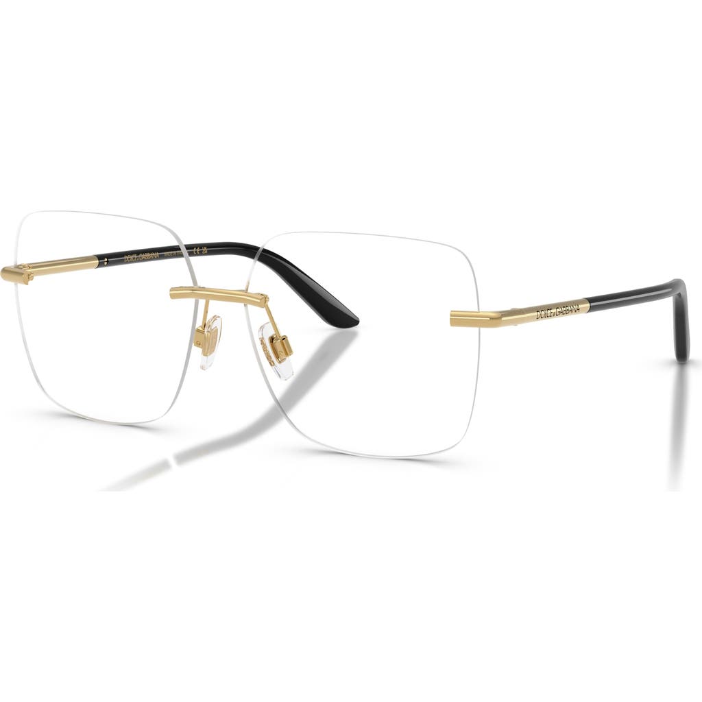 Dolce & Gabbana Dolce&gabbana 57mm Square Optical Glasses In Gold