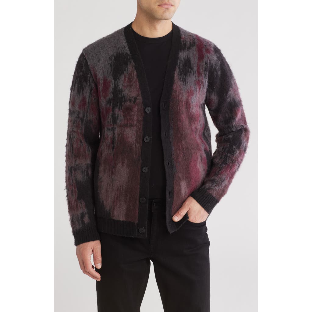 John Varvatos Dio Regular Fit Jacquard Cardigan Sweater