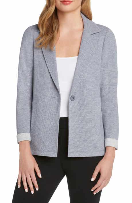 matty m. Notched Collar Knit Blazer