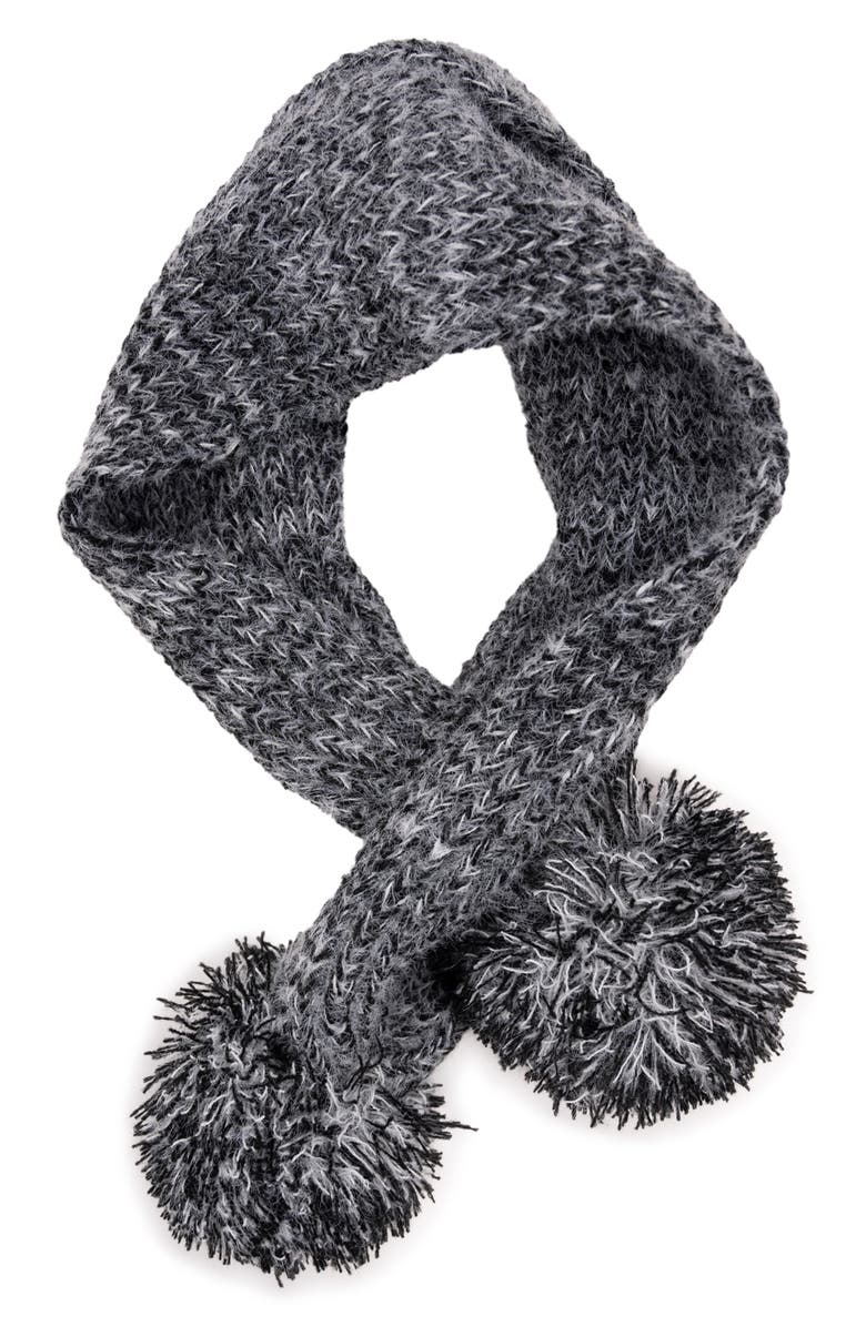 RELIABLE OF MILWAUKEE Crossover Pompom Scarf, Main, color, Ebony