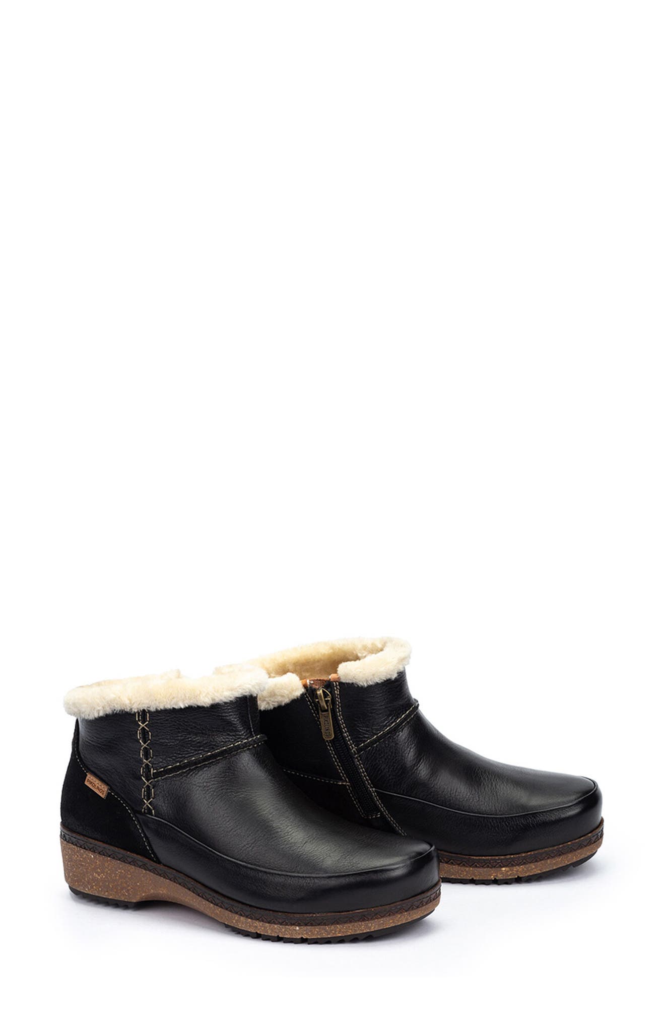 PIKOLINOS Granada Faux Fur Bootie, Alternate, color, Black
