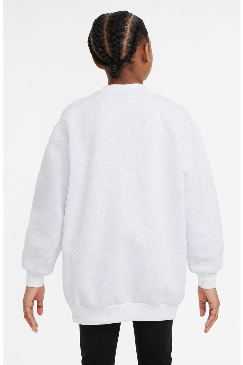 Kids' Sportswear Club Fleece Sweatshirt, Alternate, color, BIRCH HEATHER/ WHITE