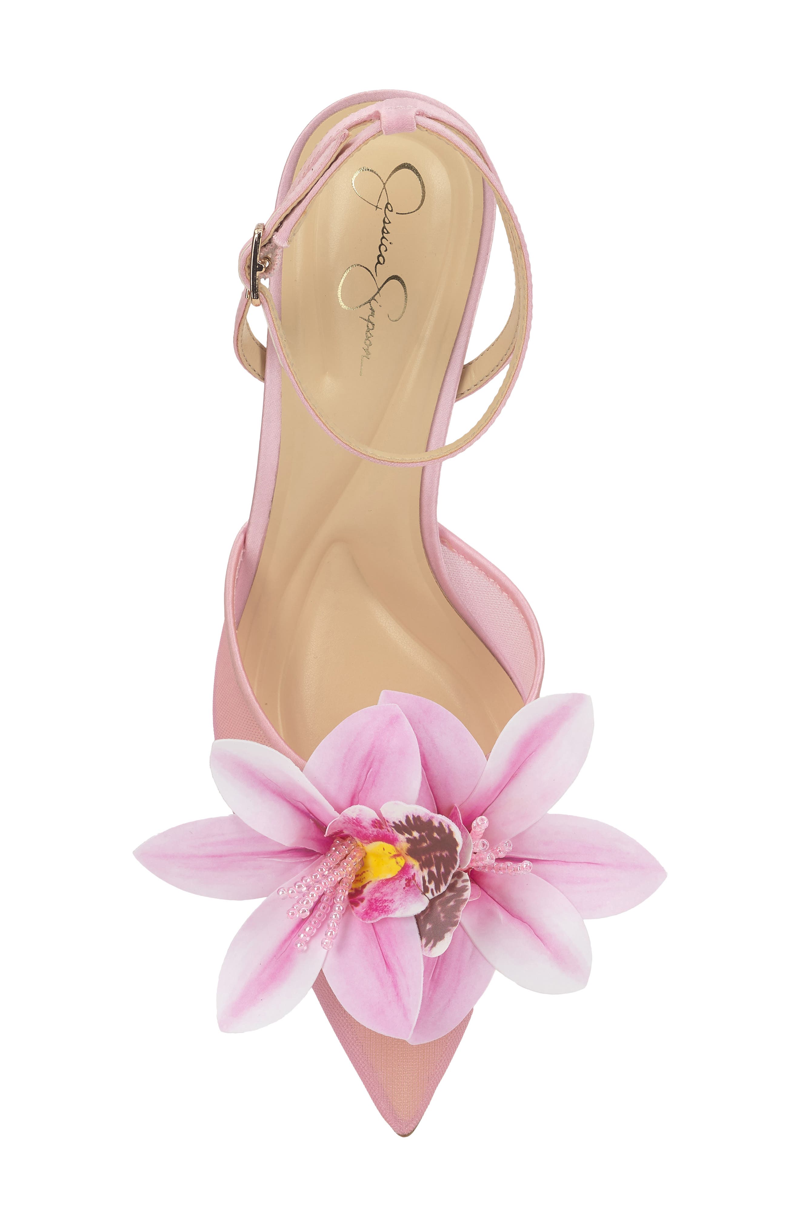 Jessica Simpson Vilyria Embellished Pointed Toe Pump, Alternate, color, Pink Sugar