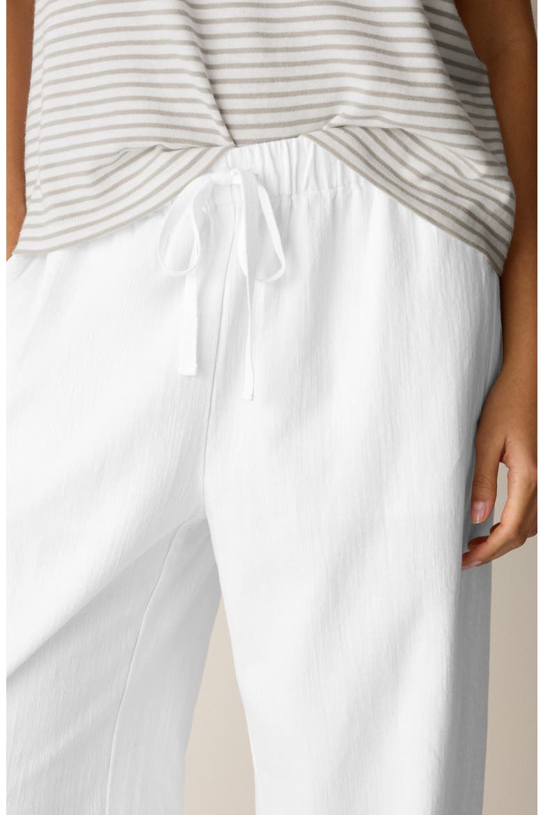 Organic Cotton & Organic Linen Straight Leg Pants, Alternate, color, WHITE