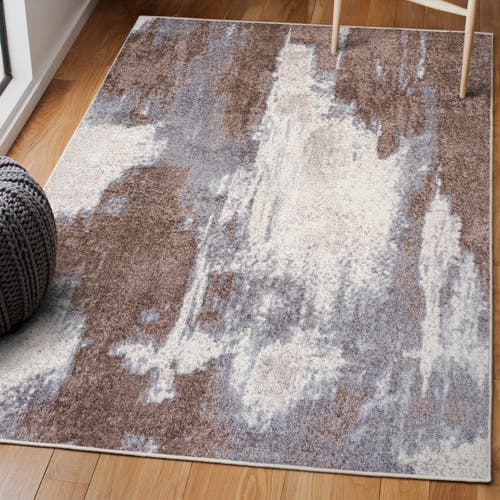 Jonathan Y Zoe Contemporary Bohemian Abstract Marble Area Rug In Brown/cream