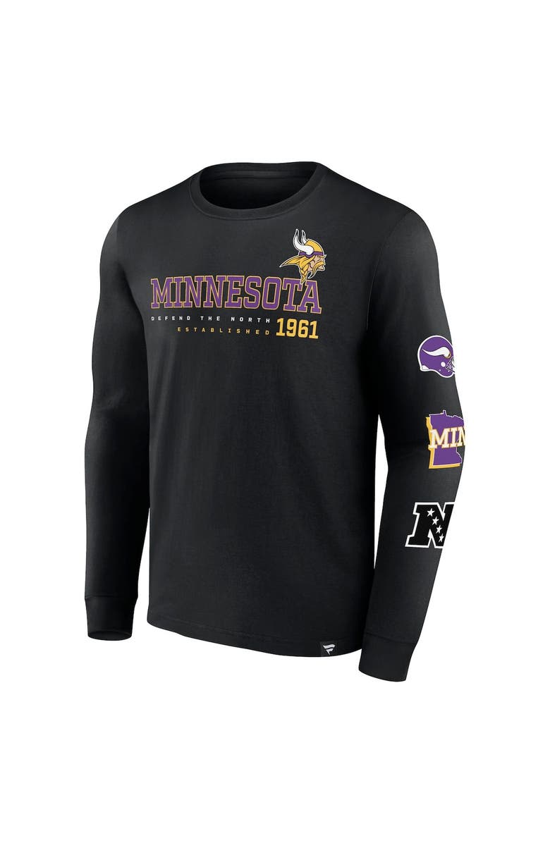 FANATICS Men's Fanatics Branded Black Minnesota Vikings High Whip Pitcher Long Sleeve T-Shirt, Alternate, color, 