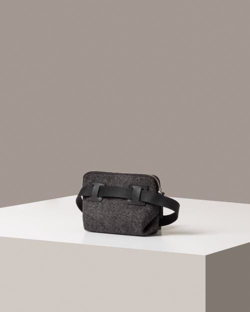 Graf & Lantz Graf Lantz Bedford Merino Wool Belt Bag In Charcoal Black
