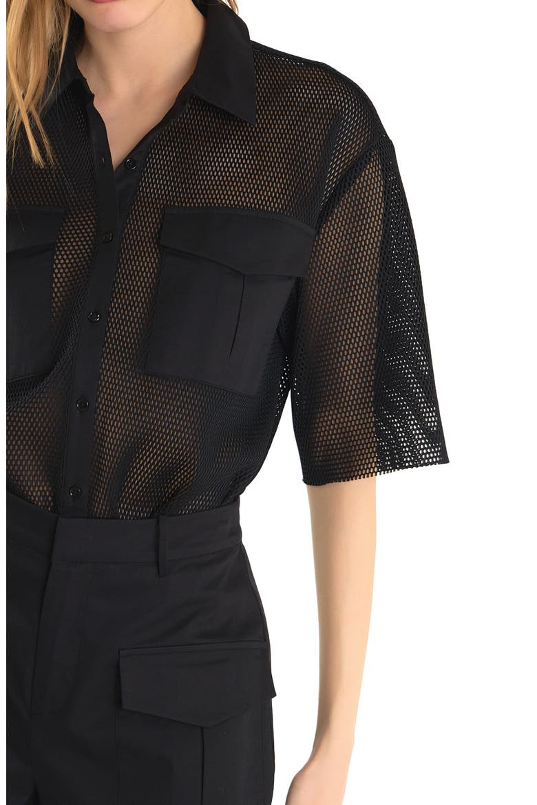 Pocket Mesh Shirt, Alternate, color, BLACK