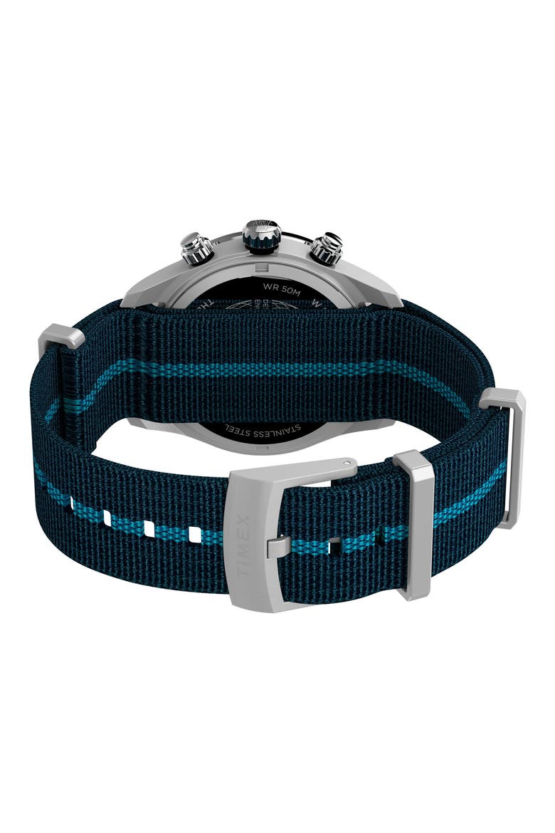 Waterbury Heritage Chronograph Webbing Strap Watch, 39mm, Alternate, color, BLUE
