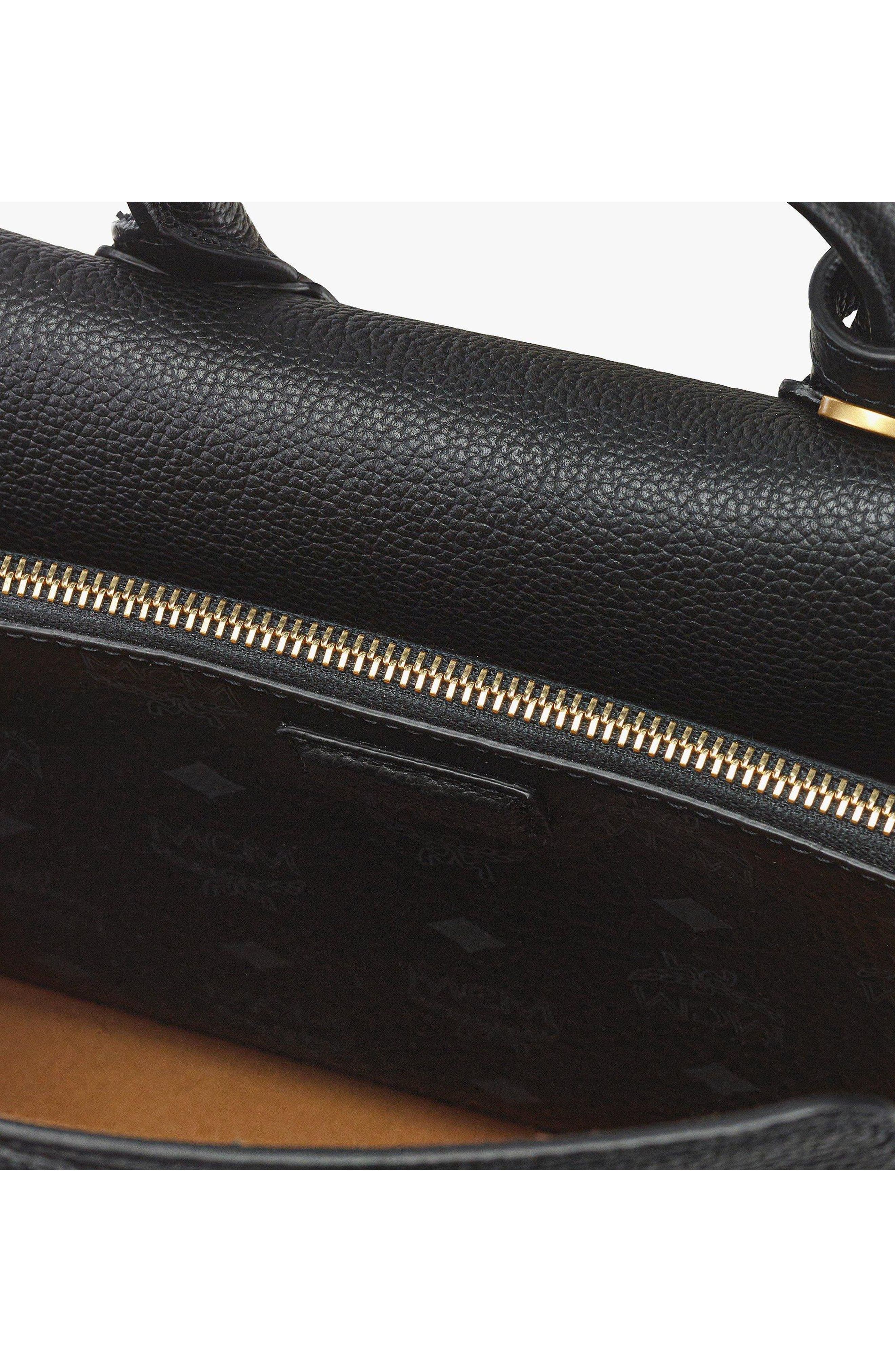 MCM Small Milla Tote in Spanish Embossed Leather, Alternate, color, Black