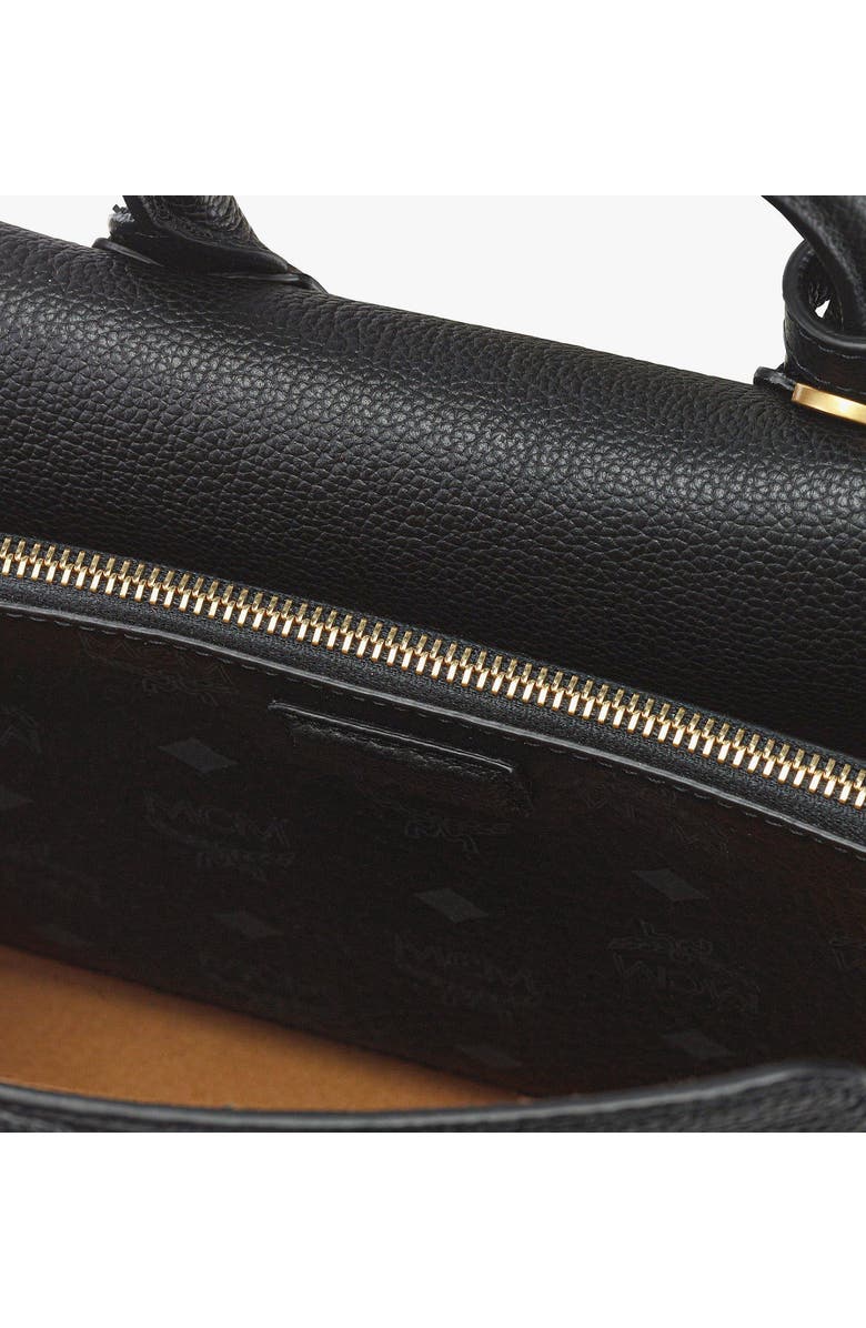 MCM Small Milla Tote in Spanish Embossed Leather, Alternate, color, Black