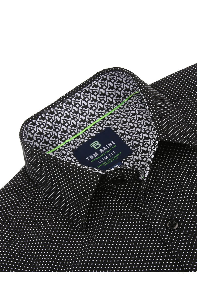 TOM BAINE Slim Fit Dot Long Sleeve Button-Up Dress Shirt, Alternate, color,