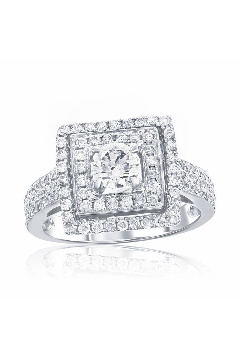 14K Gold 0.50ct Diamond & 1cttw Diamonds Ring, Main, color, White Gold