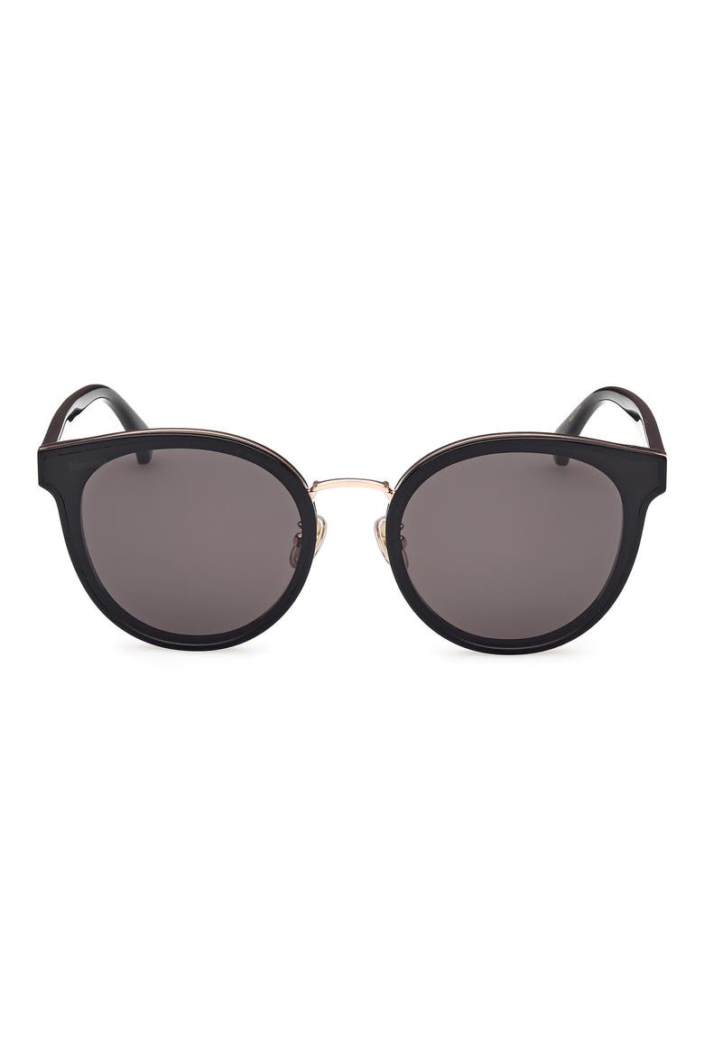 63mm Oversize Round Sunglasses, Main, color, SHINY BLACK / SMOKE