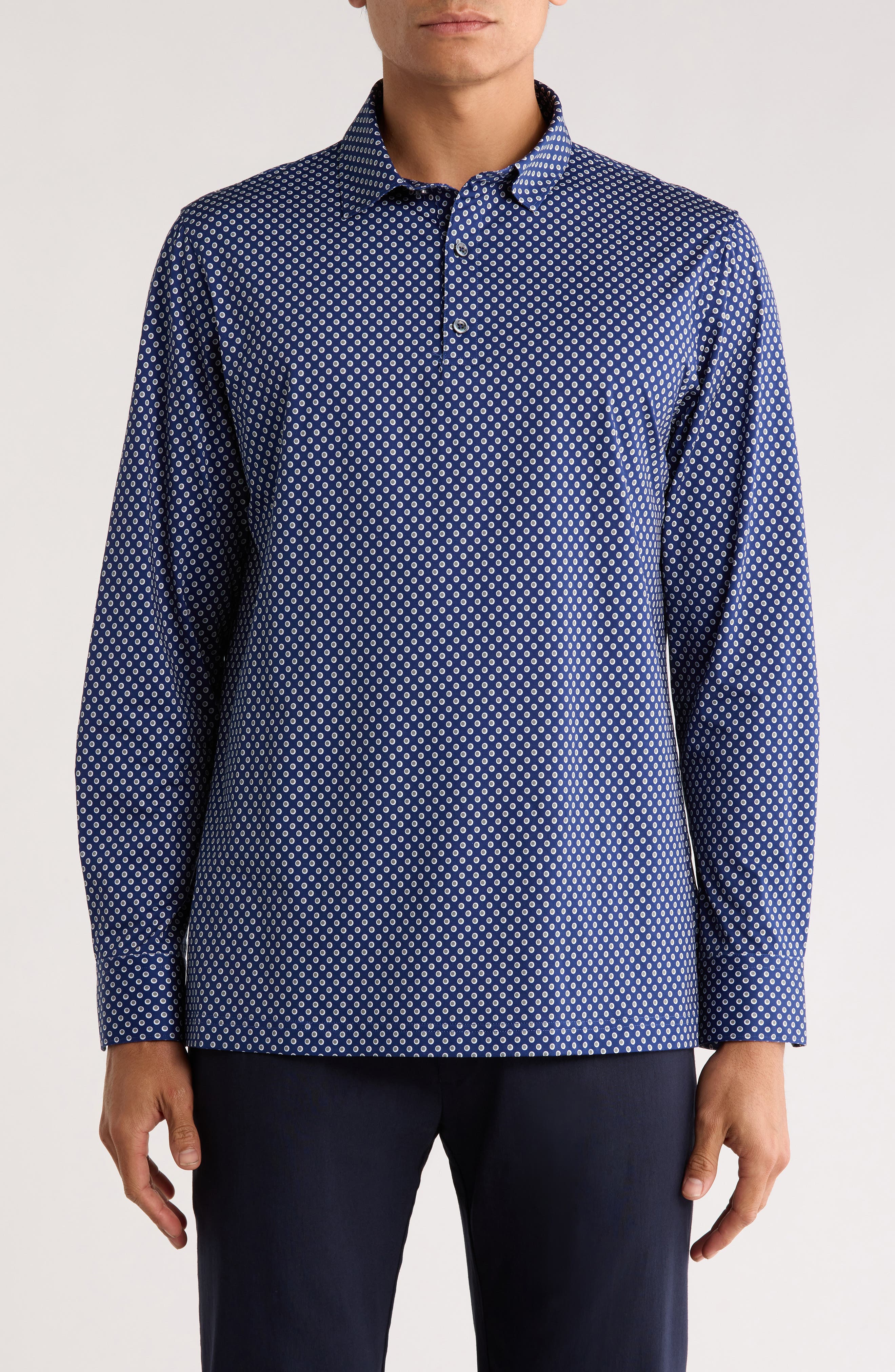 Bugatchi OoohCotton® Half Button-Up Shirt