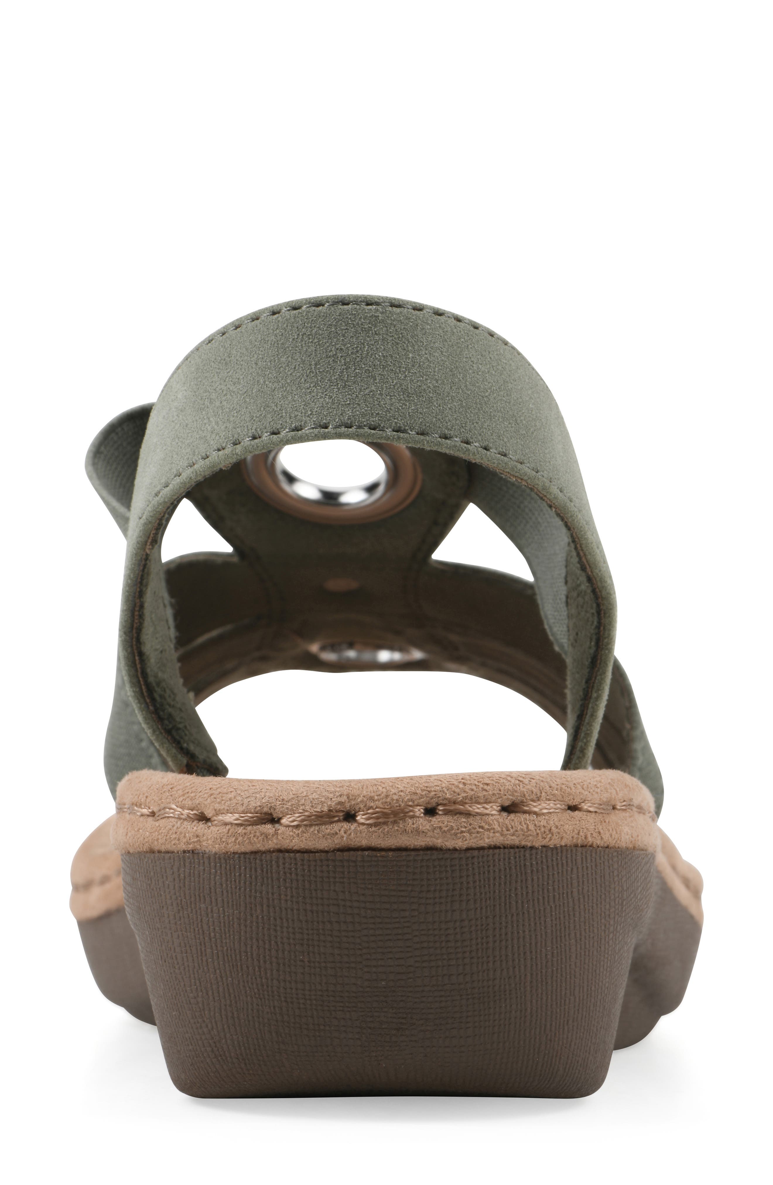 CLIFFS BY WHITE MOUNTAIN Casimir Grommet Stud Wedge Sandal, Alternate, color, Sage/ Nubuck