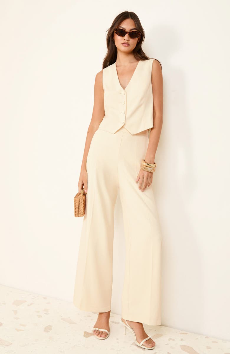 Friends Like These Crosshatch Textured Vest, Alternate, color, Cream