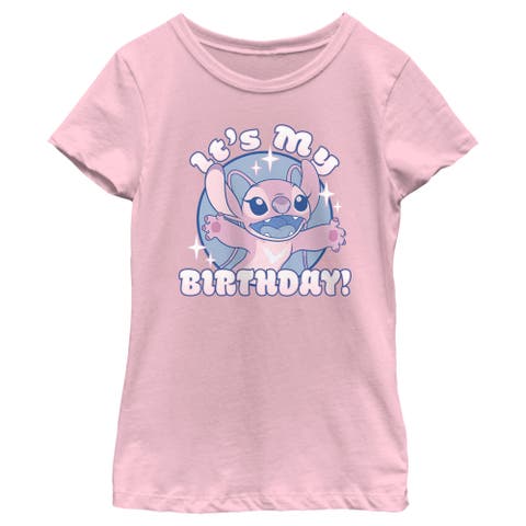 Girl's Lilo & Stitch Angel It's My Birthday  Graphic T-Shirt