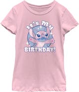 Lilo & Stitch Girl's Lilo & Stitch Angel It's My Birthday  Graphic T-Shirt