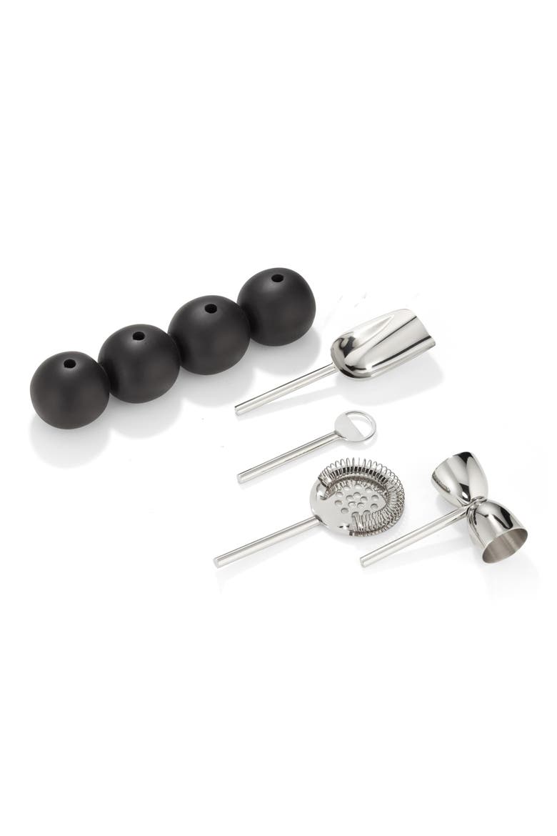 Set of 4 Astro Bar Collection Cocktail Tools, Alternate, color, BLACK