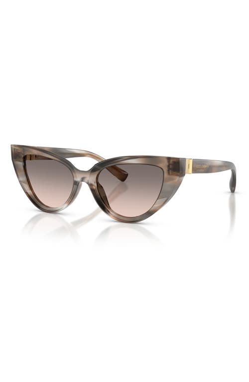 Dolce & Gabbana Cat Eye Sunglasses In Striped Grey