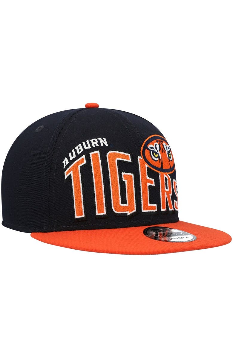 New Era Men's New Era Navy Auburn Tigers Two-Tone Vintage Wave 9FIFTY Snapback Hat, Alternate, color, Navy