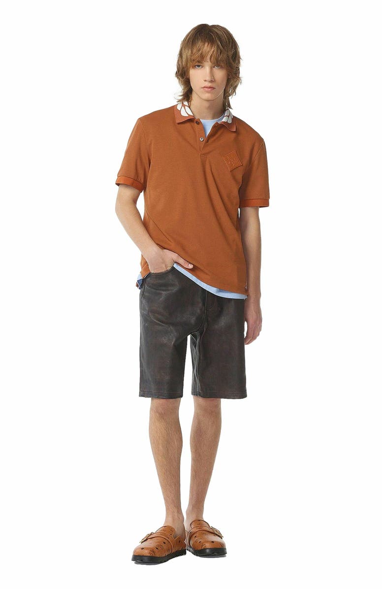 MCM Laurel Piqué Polo, Main, color, Cognac