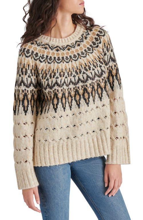 Steve Madden Suzette Fair Isle Sweater In Black Multi