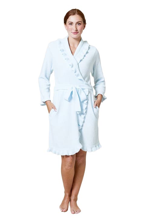 Softies Knee-Length Ruffle Chenille Robe