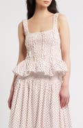 Damson Madder Raphi Smocked Peplum Cami