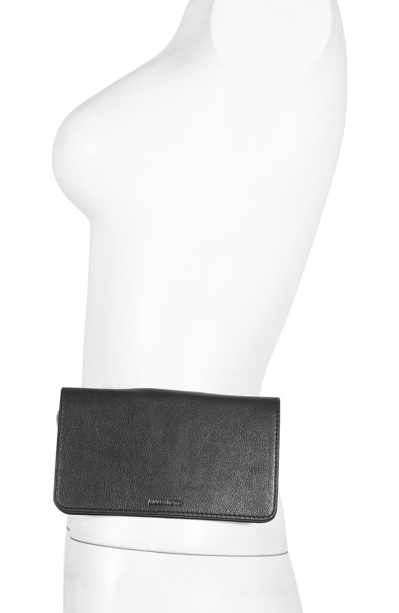 AllSaints Utilitarian Leather Belt Bag, Alternate, color,