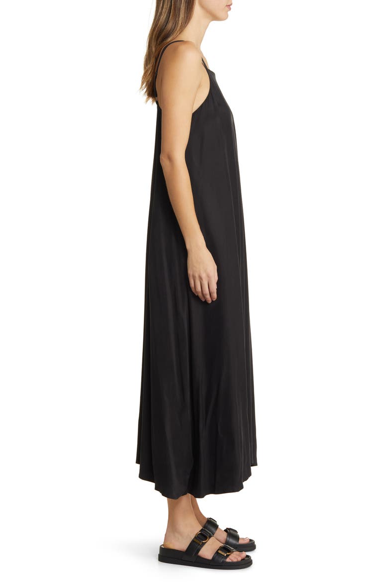 Pocket A-Line Maxi Dress, Alternate, color, BLACK