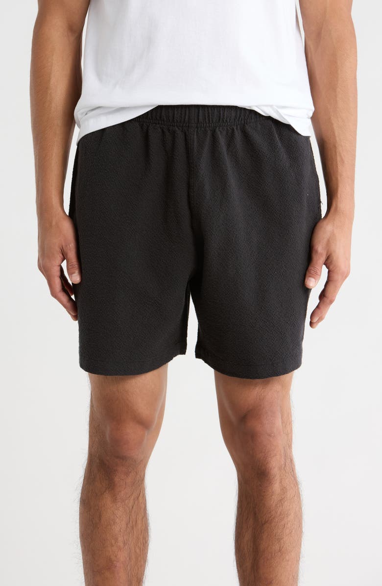 Obey Easy Textured Linen Blend Shorts, Main, color, Digital Black