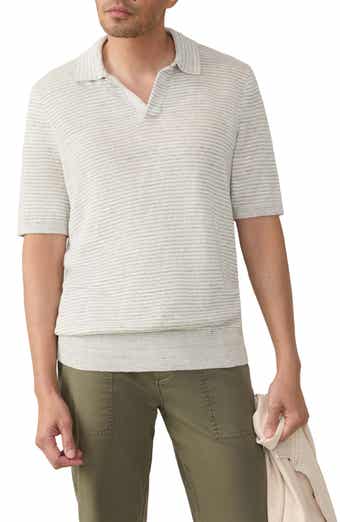 Faherty Stripe Linen Sweater Polo