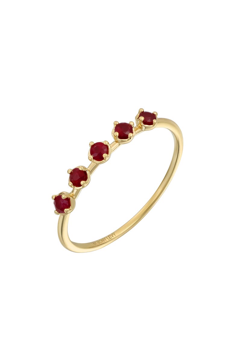 Bony Levy El Mar 18K Gold Ruby Stackable Ring, Main, color, 
