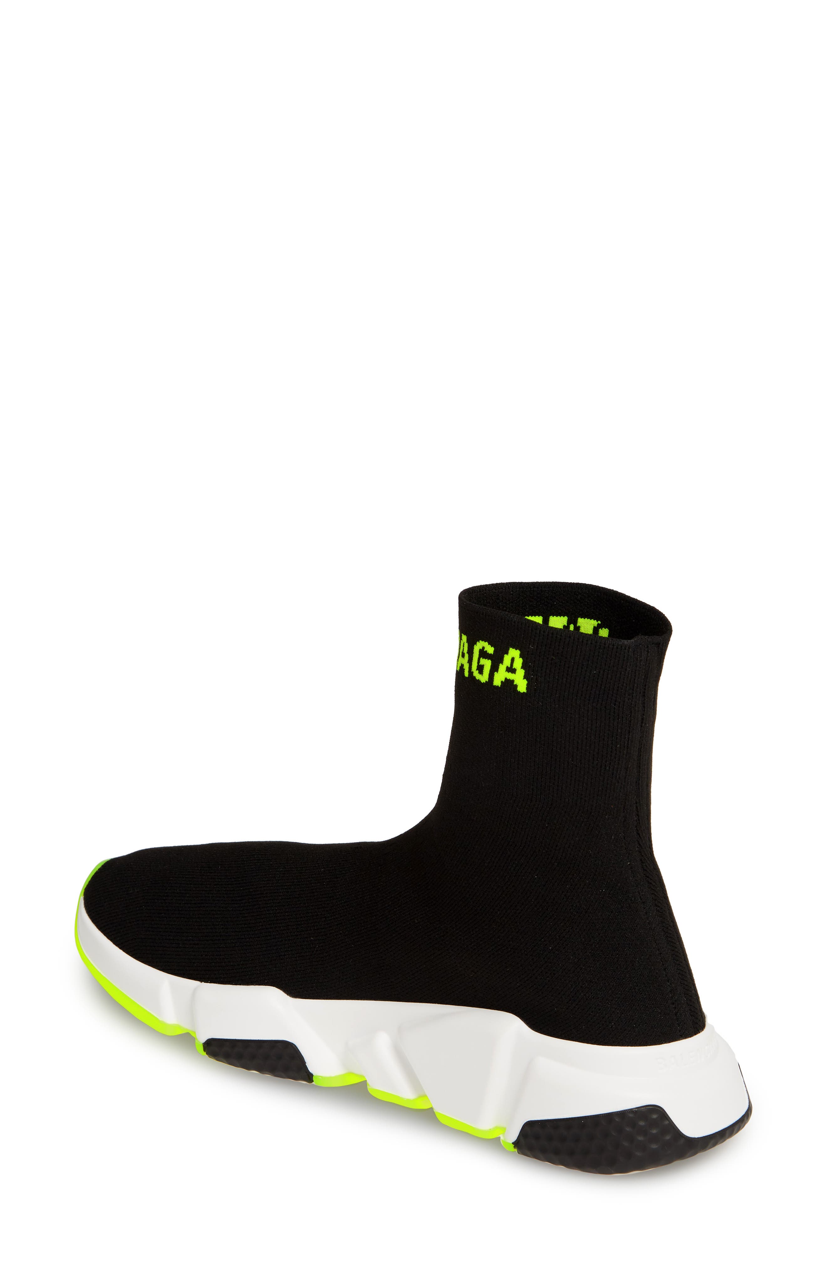 Hi Speed Logo Sock Sneaker, Alternate, color, BLACK/ YELLOW FLUO