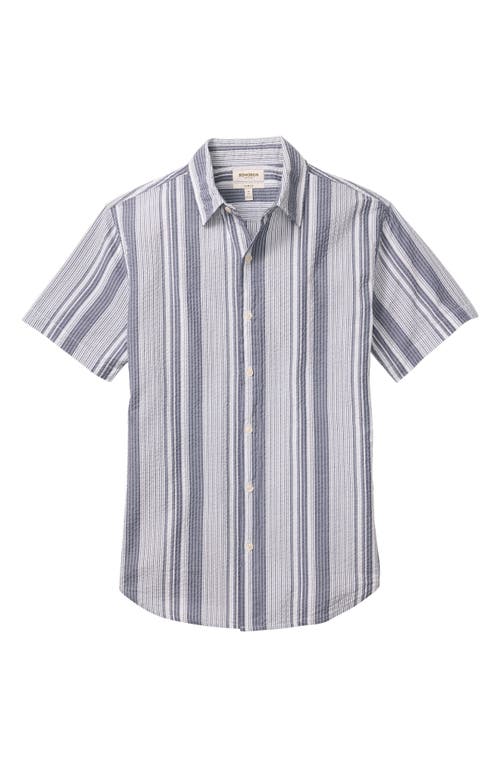 Bonobos Riviera Slim Fit Stripe Short Sleeve Seersucker Button-up Shirt In Blue