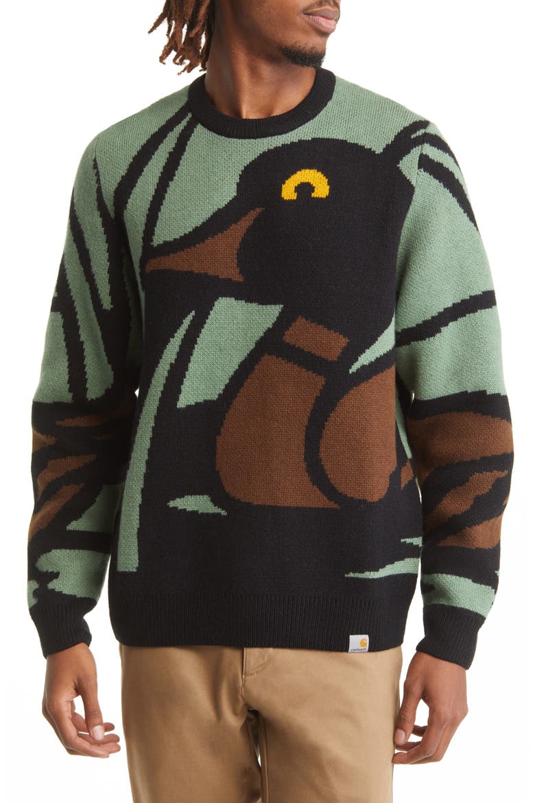 Duck Pond Wool Blend Sweater, Main, color, POND JACQUARD