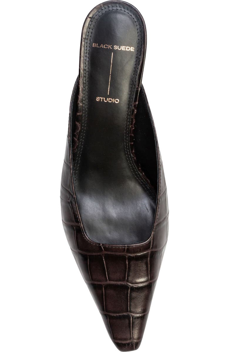 BLACK SUEDE STUDIO Logan Kitten Heel Mule, Alternate, color, Dark Brown