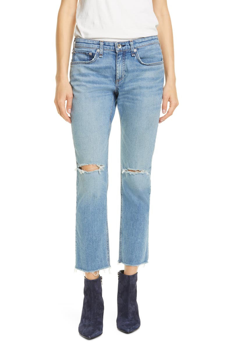 rag & bone Dre Ripped Ankle Slim Boyfriend Jeans, Main, color,