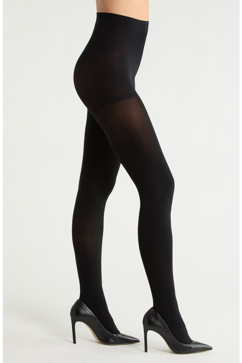 2-Pack Everyday Control Top Opaque Tights, Alternate, color, BLACK